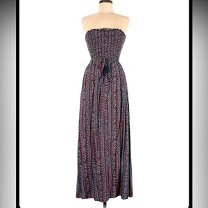 Band of Gypsies strapless smocked maxi dress small